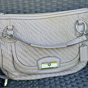Coach Kristin Woven Leather Satchel Purse